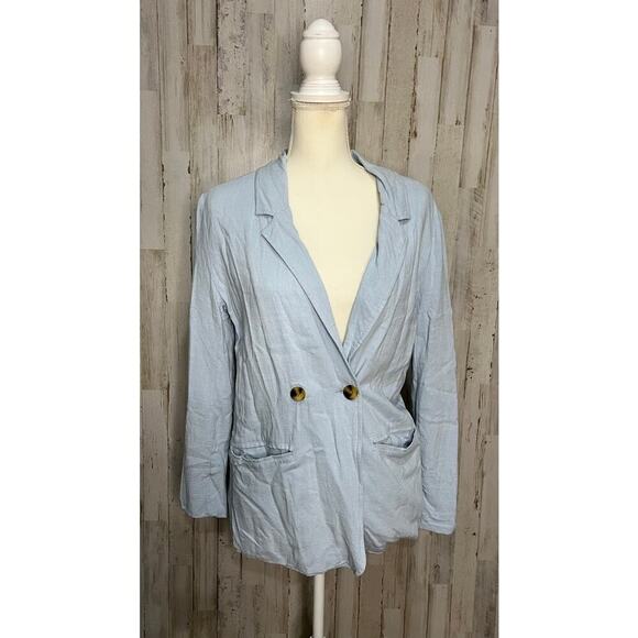 Altar'd State Women's Blazer Size Small Light Blue Double Button Business Jacket - Picture 1 of 5